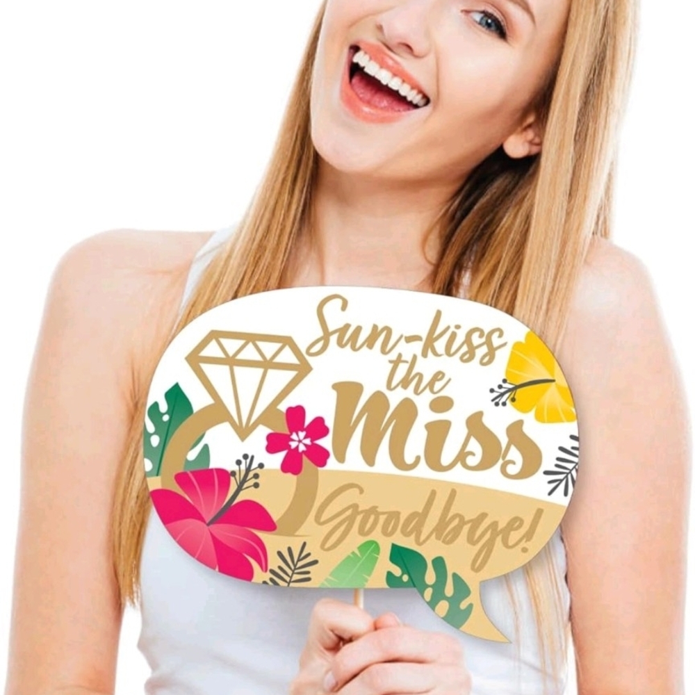Hawaiian Luau Bridal Shower Photo Booth Props